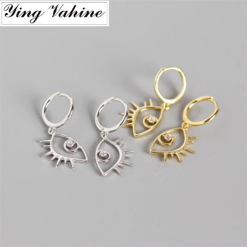Ying Vahine стерлингового серебра 925 абстрактные глаза серьги-гвоздики с подвеской для женщин