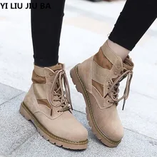 Новинка; зимние женские ботинки на плоской подошве; женские теплые зимние сапоги до середины икры; Botas; женская повседневная обувь на шнуровке; мотоботы; mujer; G336
