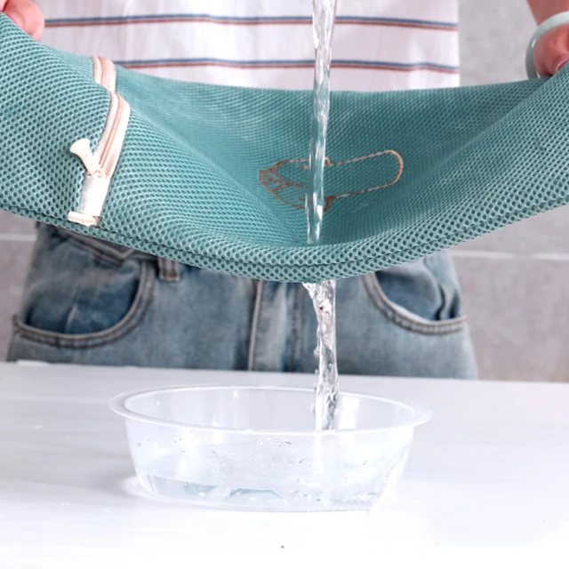 Hímzőmosó Táska Megvastagodott Szennyeződés Elleni Védelemgátló Mosókáska Háztartási Fehérnemű Ruházat Mosózsák Hálózsák - Image 2