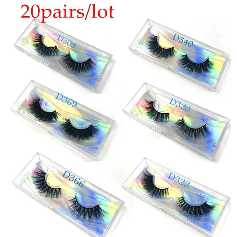 

Wholesale Mink fur eyelash free box 10-20mm volume eyelashes 20pairs/lot Eyelashes 3D Mink Handmade Dramatic Lashes