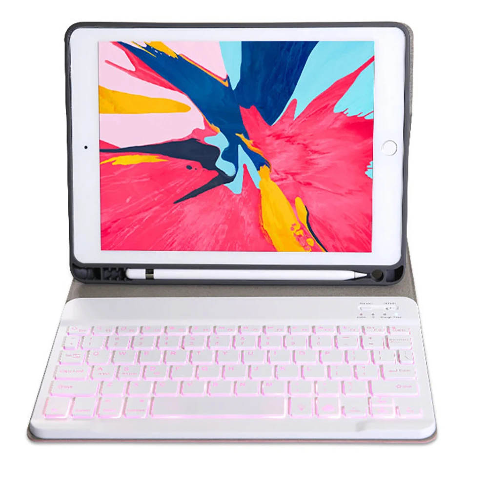 Чехол-клавиатура с подсветкой США для iPad Air 3 iPad Pro 10,5() чехол для планшета с держателем для ручки Bluetooth клавиатура кожаный чехол для планшета