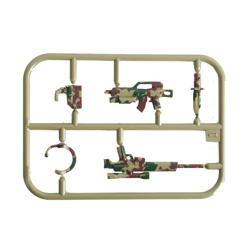 6Pcsset MOC Military SWAT Accessories Camouflage Weapon Set Guns Camo Bricks Building Blocks Model Sets DIY Toys For Children (6)