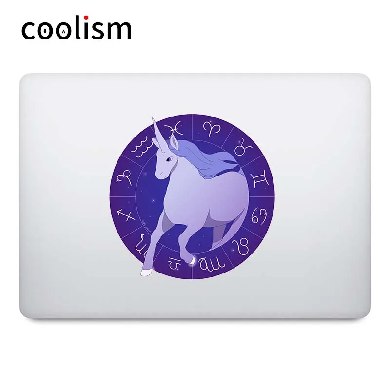 Фиолетовый единорог Зодиак диск ноутбука наклейка для Apple Macbook Наклейка Pro Air retina 11 12 13 14 15 17 дюймов Mac Book Ноутбук кожа