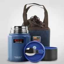 Boîte à déjeuner de 750M avec sac, Portable, à 2 niveaux, en acier inoxydable 304, bocal alimentaire sous vide, garder au chaud jusqu'à 24H, Thermos avec cuillère