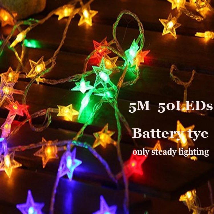 5M 50LEDS-warm Рождественские праздники led+ осветительная батарея/вилка 1,5 м/2 м/3M/5 м/6 м/10 м 100 светодиодов старое небо мигающая звезда гирлянды сосулька - Испускаемый цвет: 5M 50LEDS-warm