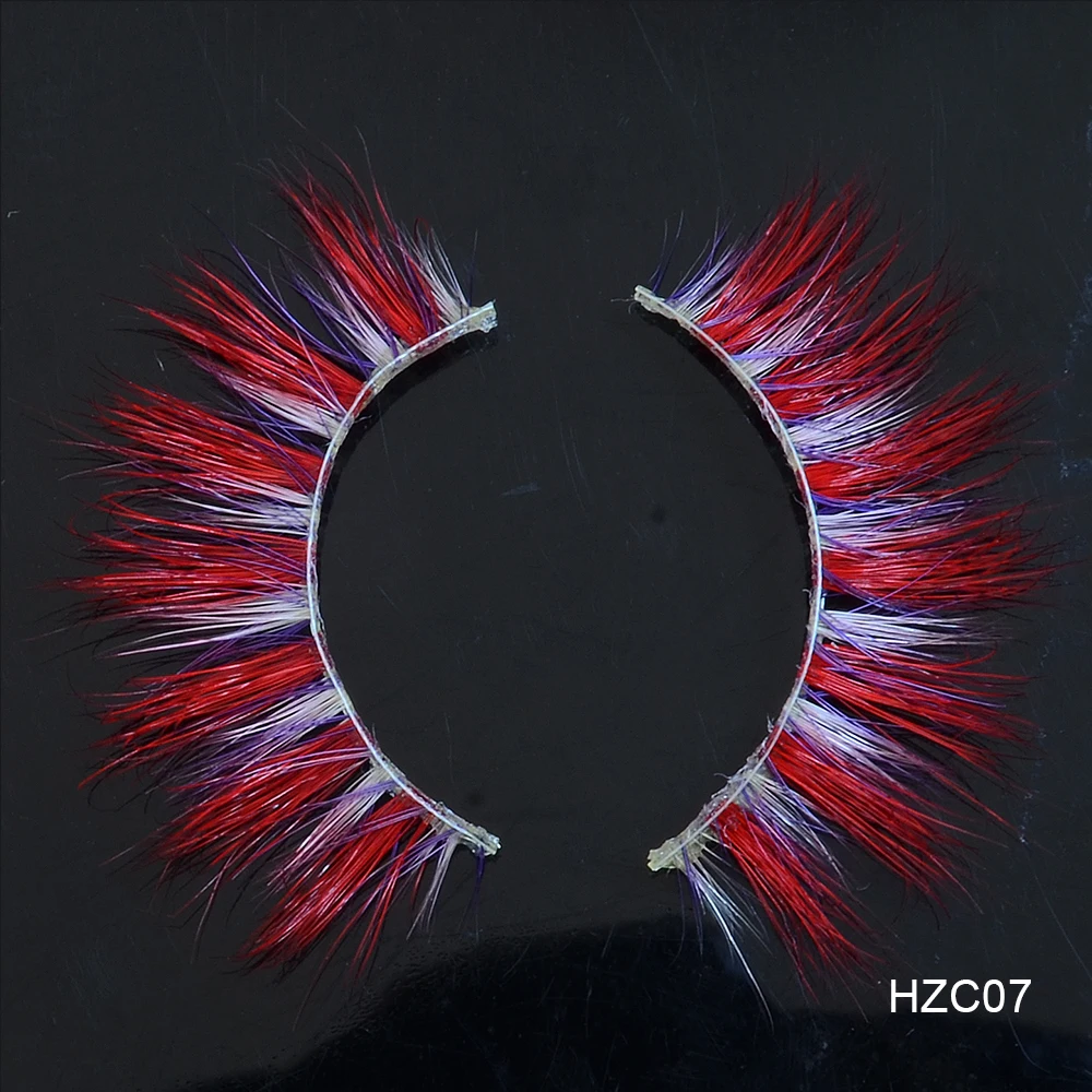 HZC07 Драматические 3d Цветные норковые ресницы наращивание ресниц с бесплатной коробкой для упаковки ресниц - Цвет: HZC07