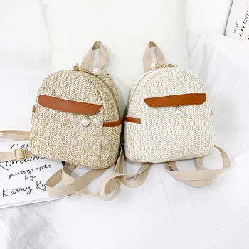 

Women Backpack 2020 New Designer Retro Straw Rattan School Bag Leisure Travel Bags Bohemian Summer Beach Bag Backpacks