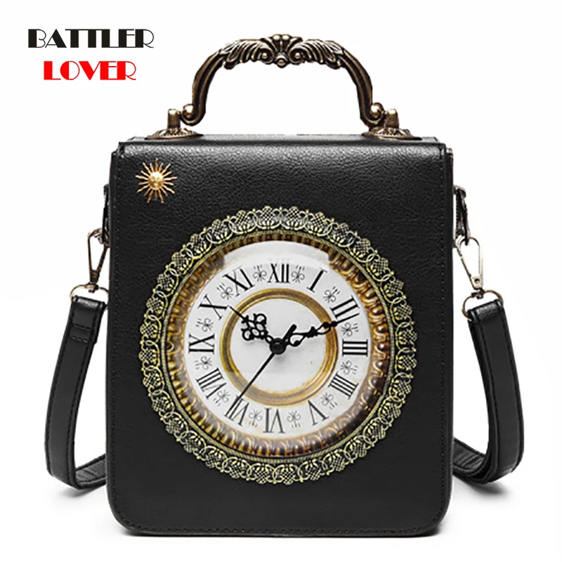 Creative Alarm Clock Package Handbag Women Simulation Retro Watch Fashion Women
