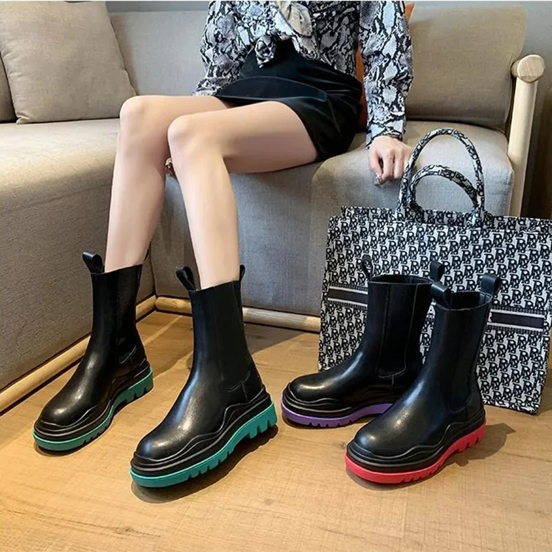 Boots Female women shoes 2020 Autumn British Wind Genuine Leather Thick With Short Boots Motorcycle Martin shoes Boots Female women shoes 2020 Autumn British Wind Genuine Leather Thick With Short Boots Motorcycle Martin shoes
