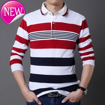 

New 2020 Striped Men s Brand Polo Shirt Long Sleeves Casual Spring Autumn Clothes Plus Asian Size M-3XL 4XL 5XL