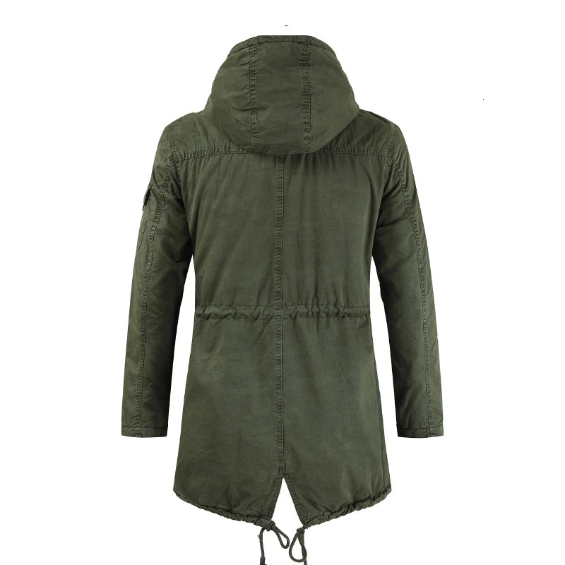 Moomphya Long Style Winter Hooded Jacket Men Streetwear Military Tactical Jacket Men Clothes 2019 W