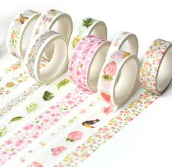

3 Rolls A Box Cute Sakura Blooming Flowers Theme Washi Tapes Set 8mm/15mm/22mm*5M