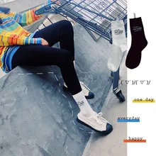 SP& CITY, новинка, женские носки, черные, белые, с буквенным принтом, хлопковые носки, модные, трендовые, дышащие, удобные, повседневные, Индивидуальные