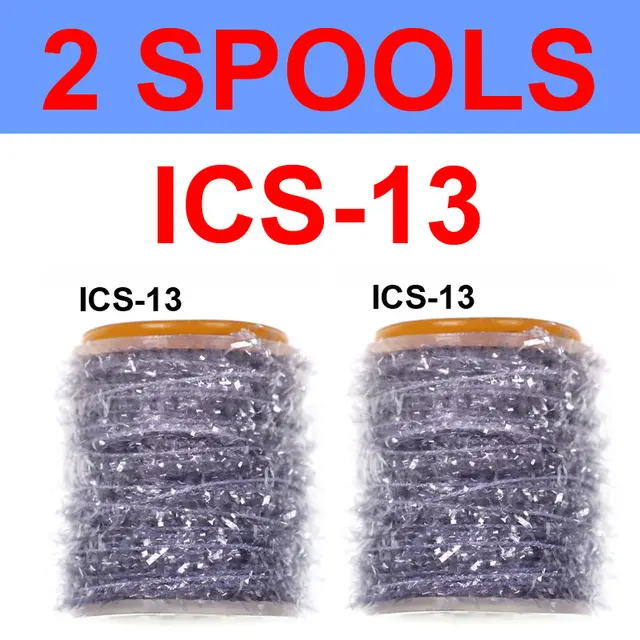 Vampfly 2 Spools Fishing Fly Tying Ice Chenille  Material For Knitting Streamer Fly Marabou Jig Ice Jig Flies Bass Pike Lures ICS13