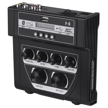 

Household Audio Mixer Sound Mini Karaoke Microphone Stereo Echo Mixer Support BT Recording MP3 US Plug