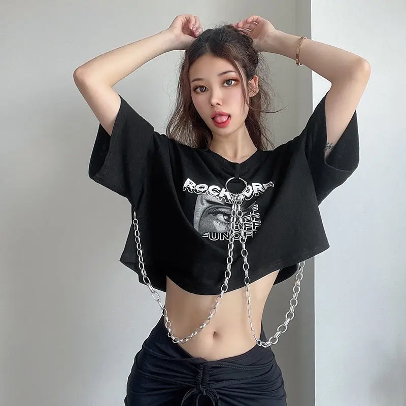 ☆韓国の人気☆【ONGO】☆hey loose striped t☆Tシャ.ツ☆ HOUZHOU Oversized Graphic Cotton T-shirts Women Harajuku Hip