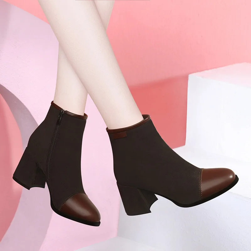 

Dunhu Martin Boots Women's British-Style Short Boots 2019 Autumn And Winter New Style Ankle Boots plus Velvet Boots WOMEN'S Shoe