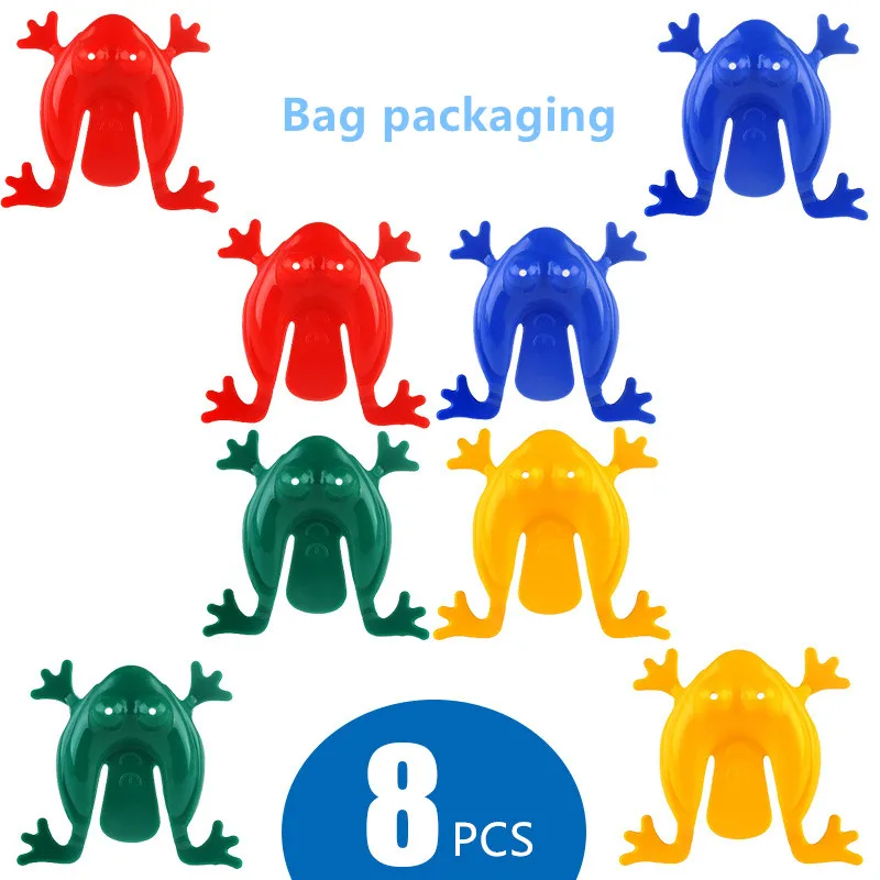 8PCS bag pack VIKINGTOYS прыгающая лягушка для родителей и детей, соревновательные игрушки, реквизит для детей, классические ностальгические игрушки, подарок, мягкие, не вредные - Color: 8PCS bag pack