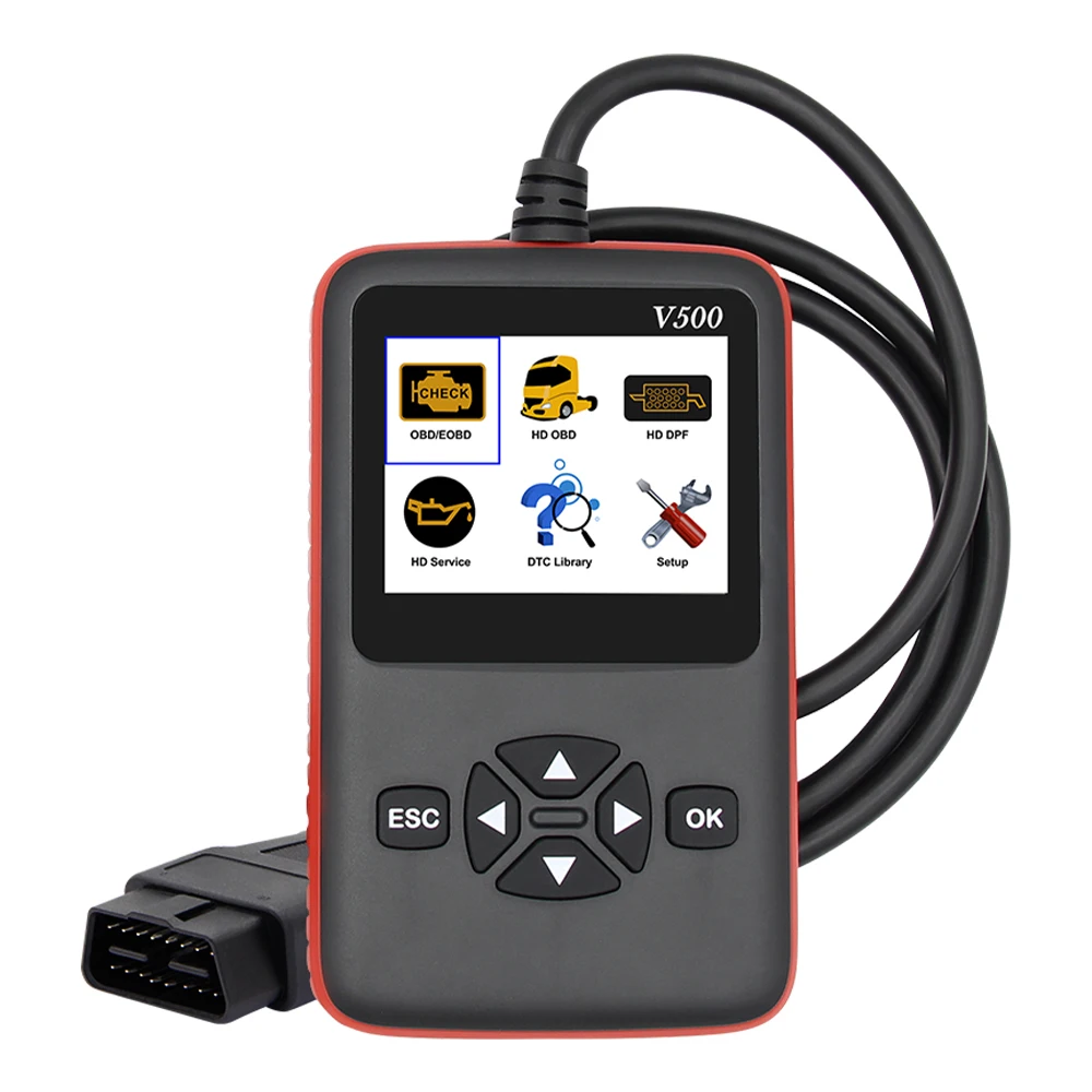 Автомобильный грузовик Obd2 сканер V500 HD сверхмощный грузовик Многоязычная Диагностика код ридер грузовик obd двойное использование авто диагностический инструмент