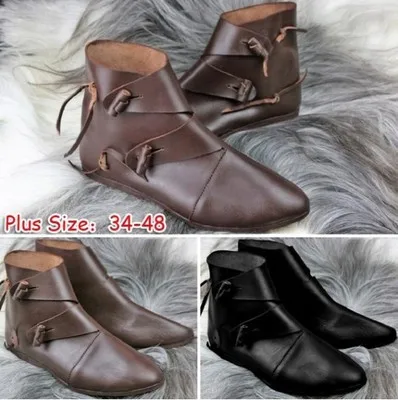 Мужские кожаные ботинки среднего возраста ботильоны в викторианском стиле эпохи