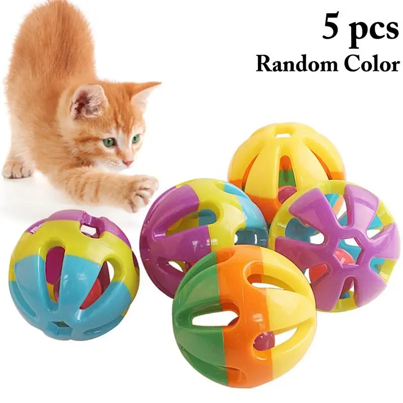 

5PCS 3.15in Funny Cat Toys Hollow Ball Cat Toy Non-Toxic Gatos Bell Toys Kitten Rattle Ball Toy Pet Supplies игѬђки для коек