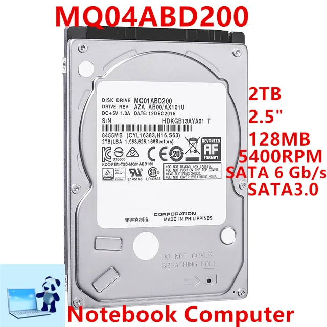 Hdd Original Para Disco Duro Para Portátil, 2tb, 2,5 ", Sata, 6 Gb/s, 128mb, 5400rpm, Mq04abd200 - Discos Duros Internos - AliExpress