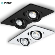DBF-Foco de techo giratorio LED COB de 360 grados, empotrado, cuadrado, 10W, 14W, 20W, 24W, para fondo de fotografía de TV, CA, 220V