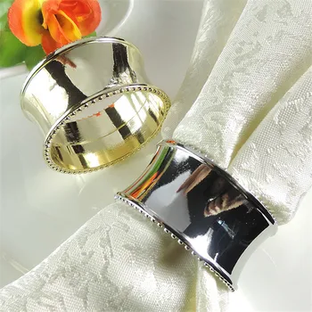 

6 pieces of home setting tableware set silver round metal napkin ring napkin buckle towel ring napkin ring