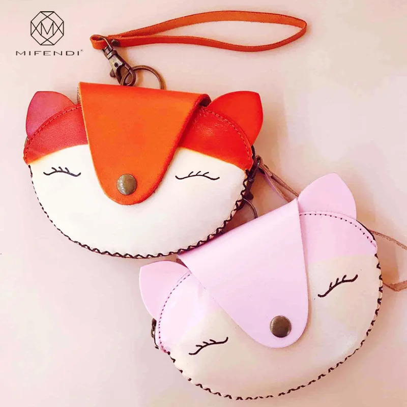 

Cattlehide Card Bag First Layer 2019 New Style M Fenty Creative Cool Cute Card Holder Purse Genuine Leather