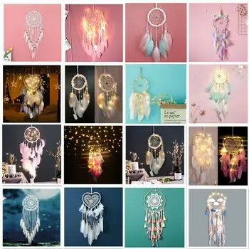 

Dream Catcher Dreamcatcher LED Light Up Feather Wall Background Bedroom Decor