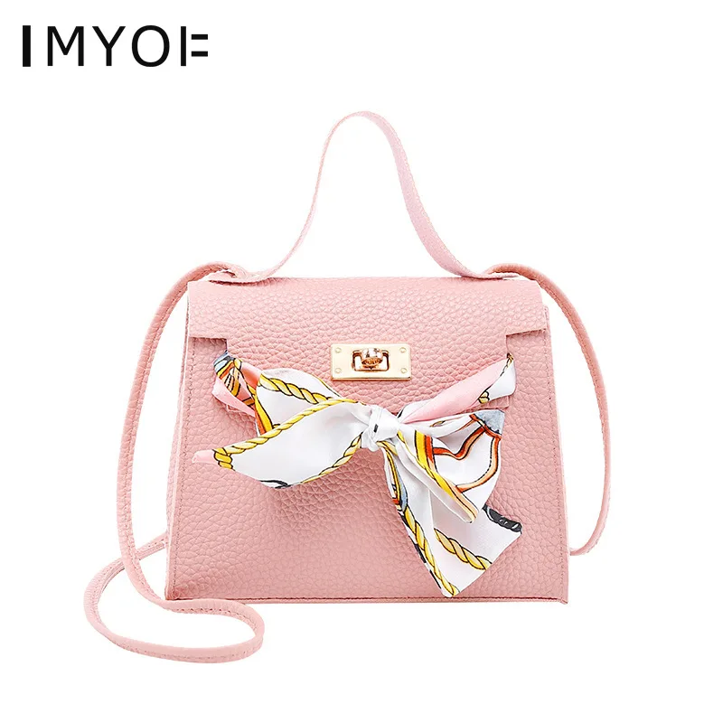 

IMYOK Fashion Women's Handbags Vintage PU Leather Mini Crossbody Bag Box Flap Ladies Lock Scarves Small Square Shoulder Bag 2019