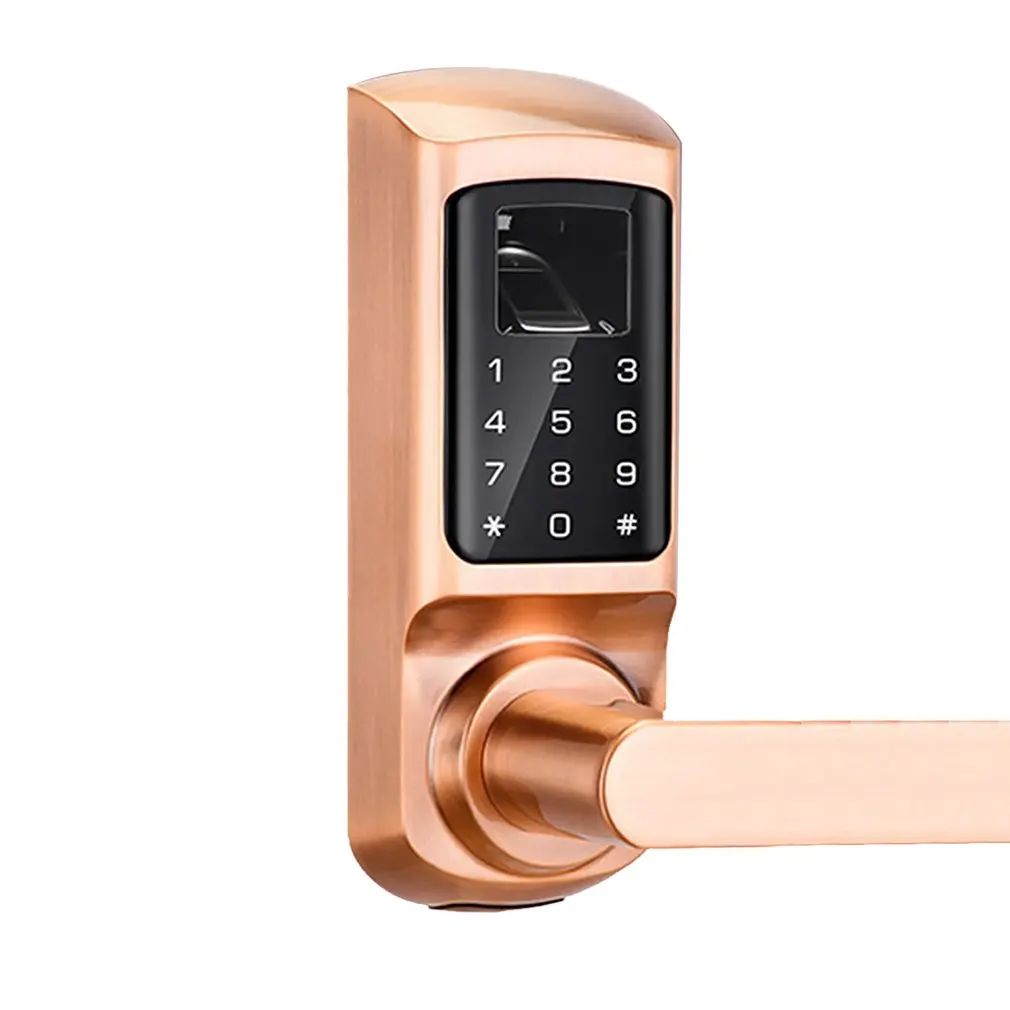 FM-02 цифровой биометрический замок без ключа, умный дверной замок, отпечаток пальца+ пароль+ ключ разблокировка, 3 способа для дома - Цвет: Red