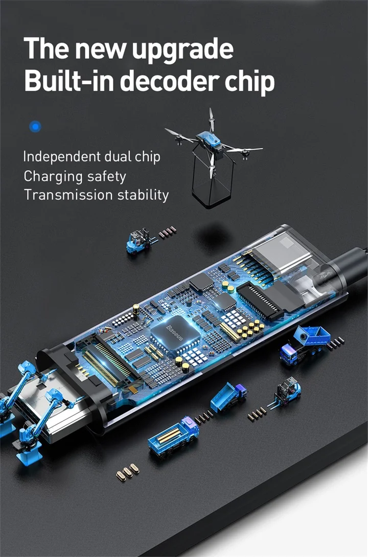 Baseus type-C до 4 K/HD экран зеркальный адаптер 60 Вт PD Быстрая зарядка 1,8 м кабель адаптер для развлекательных/офисных работ