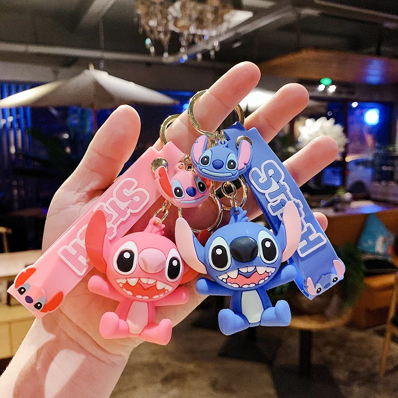 Lilo & Stitch Toys Keychian Anime Stitch Pendant Keychain Sweet Pink Angel  Keychians Women Car Keyring Girl Birthday Gift - Realistic Reborn Dolls for  Sale