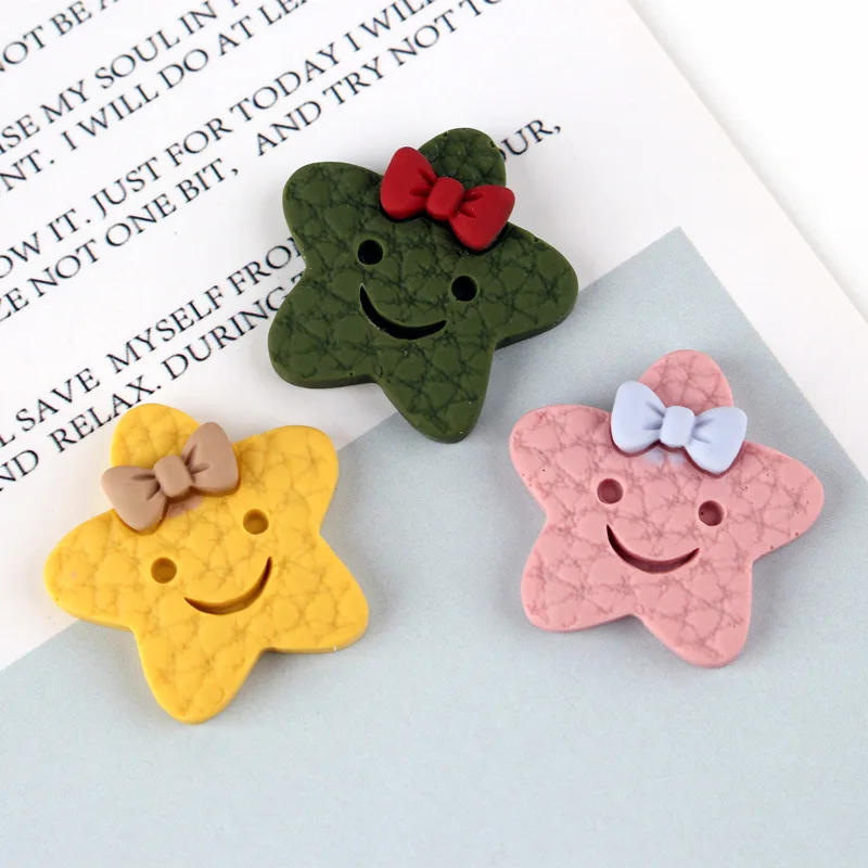 mixed color 10 шт./лот Kawaii звезда Форма резиновый кабошон с плоской задней частью подходит телефон-деко Запчасти хрустальных кабошонов для Луки аксессуары DIY Скрапбукинг 24 мм - Цвет: mixed color