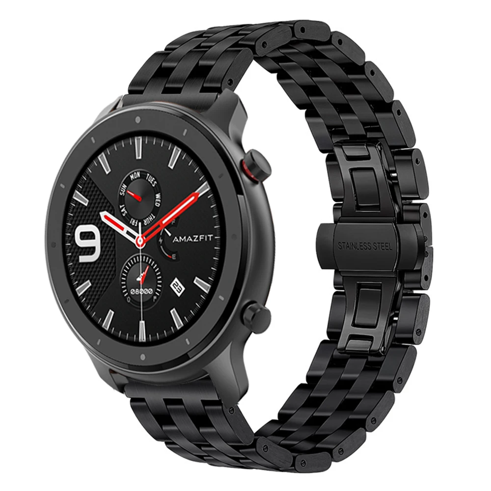 Для Amazfit GTR 47 мм металлический ремешок с пряжкой-бабочкой высококачественный браслет из нержавеющей стали для Amazfit GTR 42 мм ремешок