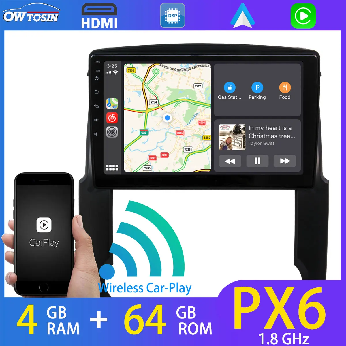 Автомобильная мультимедийная система PX6 4 гб + 64 Android 10 GPS-навигация радио для Kia