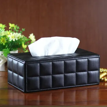 

Facial Tissue Box Cover PU Leather Hotel Car Rectangle Container Towel Napkin Tissue Case Holder Home Office Supplies