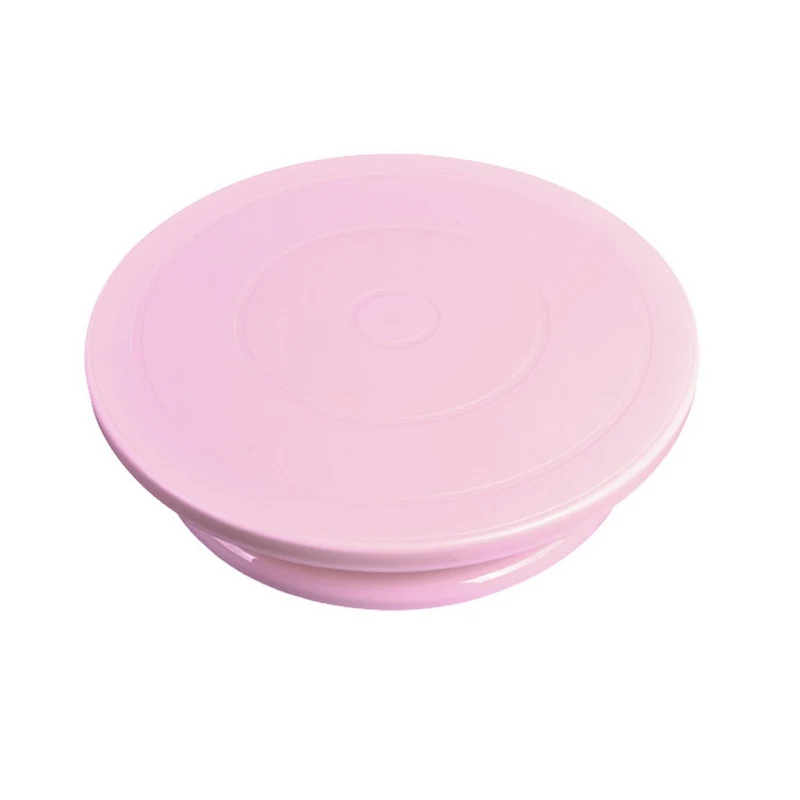 Plastic Cake Turntable Rotating Cake Decorating Baking Tool Cake Rotary Table DIY Baking Cake Stand Kitchen Supplies - Цвет: pink
