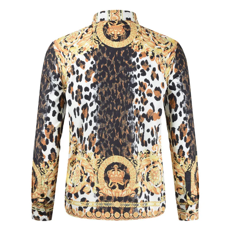Camisa Masculina/осенние рубашки для мужчин; Повседневная рубашка с длинными рукавами и принтом; Новая Осенняя Модная приталенная Мужская классическая мужская рубашка