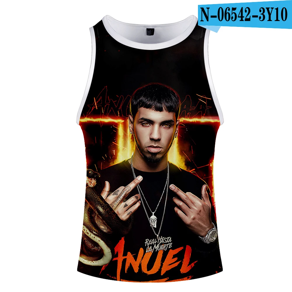 Новинка, Anuel AA, 3D принт, топы, для женщин/мужчин, летний, крутой, без рукавов, жилет,,, Повседневная Уличная одежда - Цвет: 1
