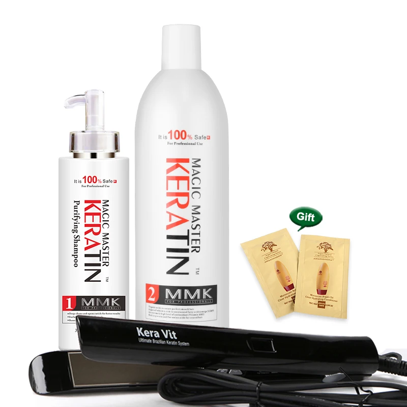 Brazilian keratin Free formalin 1000ml Magic Master Coconut Oil keratin treatment + 300ml purifying shampoo + Hair Flat Iron Brazilian keratin Free formalin 1000ml Magic Master Coconut Oil keratin treatment + 300ml purifying shampoo + Hair Flat Iron