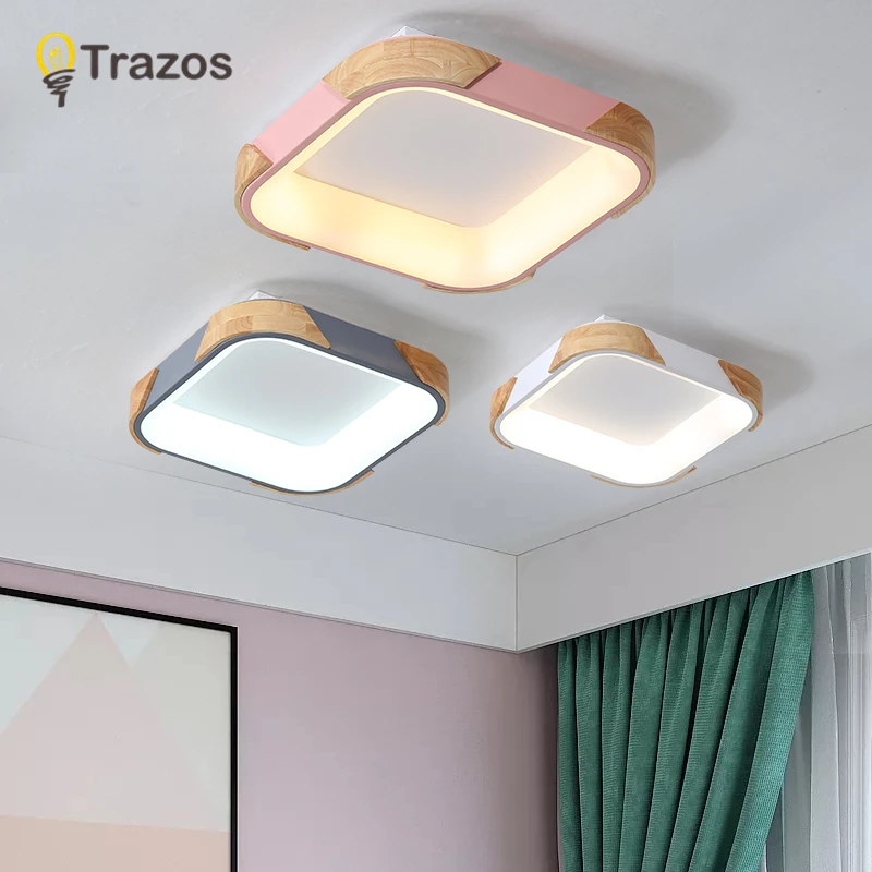 Внутренний светящийся светодиодный деревянный потолочный светильник для гостиной люстры потолочное приспособление для современных Потолочных Ламп высотой 10 см