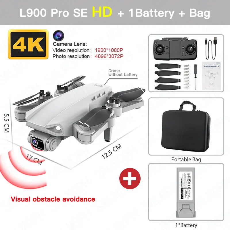 L900 Pro SE HD Drone 4K Professional FPV With Camera 5G WIFI Visual Obstacle Avoidance Brushless Motor RC Quadcopter Mini Dron 