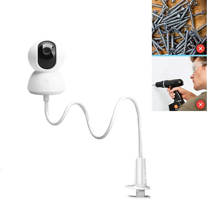 For Mi Camera Head Pro PTZ 2k Edition Book Desktop Clip Iron Bracket Adjustable White Cradle Baby For xiaomi webcamBed Punch-fre camera holder camera holder stand security camera stand security camera bracket security camera mount camera mounting base camera mount panel webcam stand