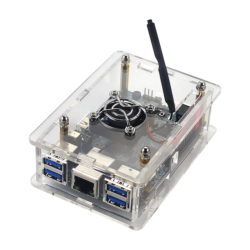 Акриловый чехол для Orange Pi 3 прозрачный корпус/охлаждающий вентилятор совместим с Orange Pi 3