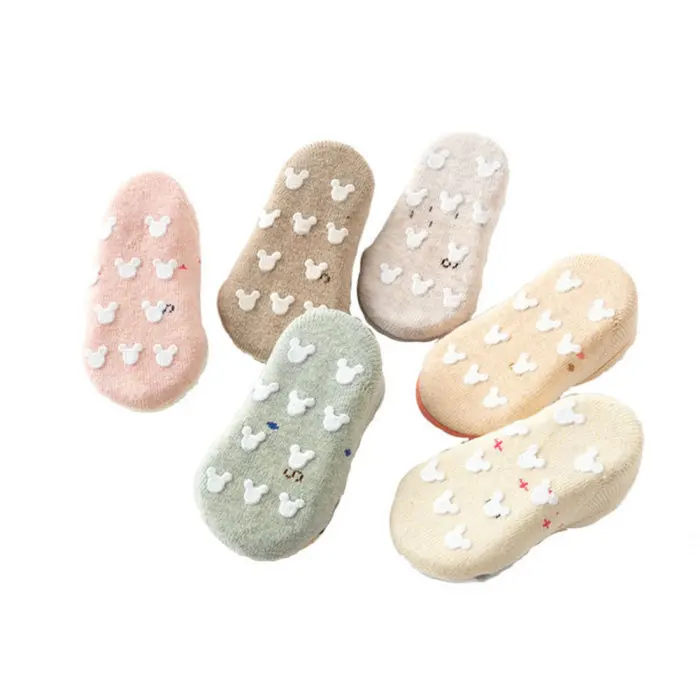 Newly 1 Pair Baby Kids Non-slip Floor Socks Shoes Soft Cute Breathable Warm for Home BFE88