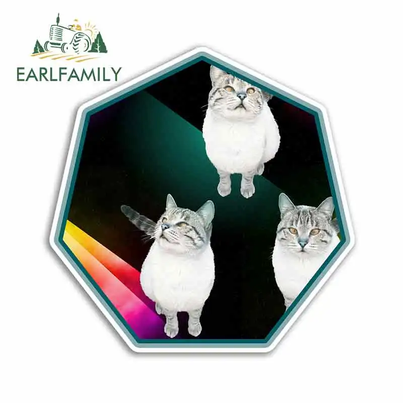 

EARLFAMILY 13cm x 13cm for Cartoon Space Cats Funny Car Stickers RV VAN DIY Fine Decal Vinyl JDM Bumper Trunk Truck Graphics