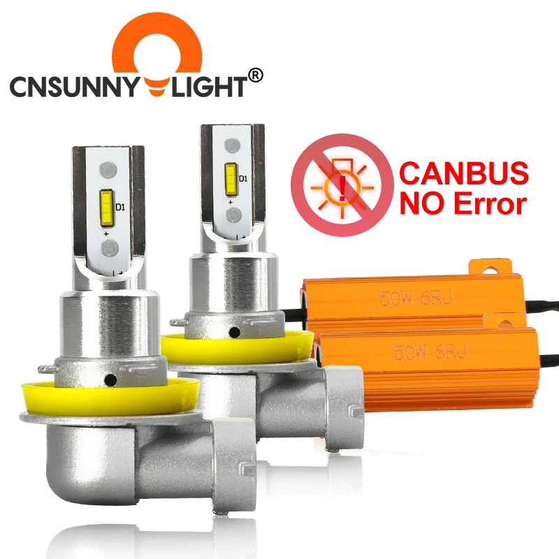 CNSUNNYLIGHT без мерцания светодиодсветодиодный автомобильные фары H11/H8 9005 9006 передние