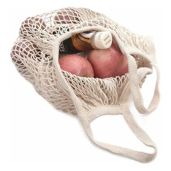 

Shopping Bag Net Bag Shopping Totes Beige For Fruit Vegetable Storage Mesh